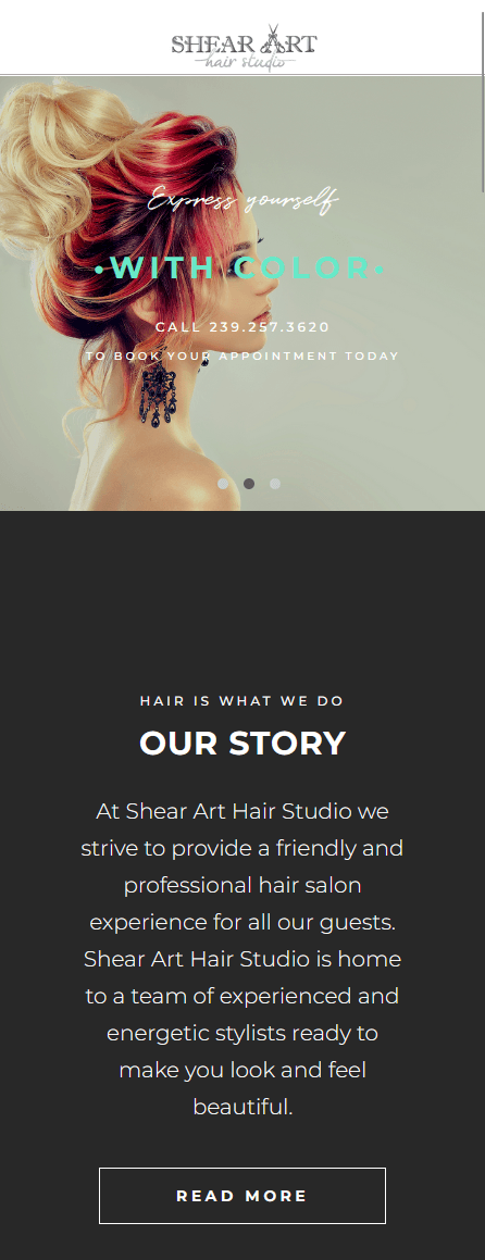 Shear Art Hair Studio mobile view